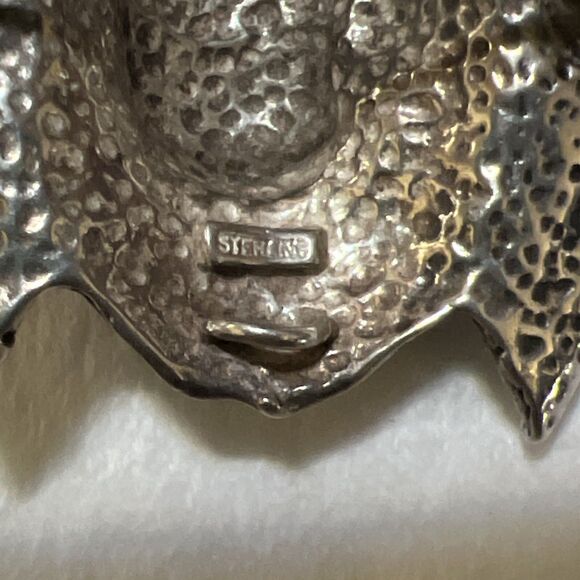 Sterling Silver Baroque Cherub Head Brooch 32 Grams Vintage - Picture 8 of 9